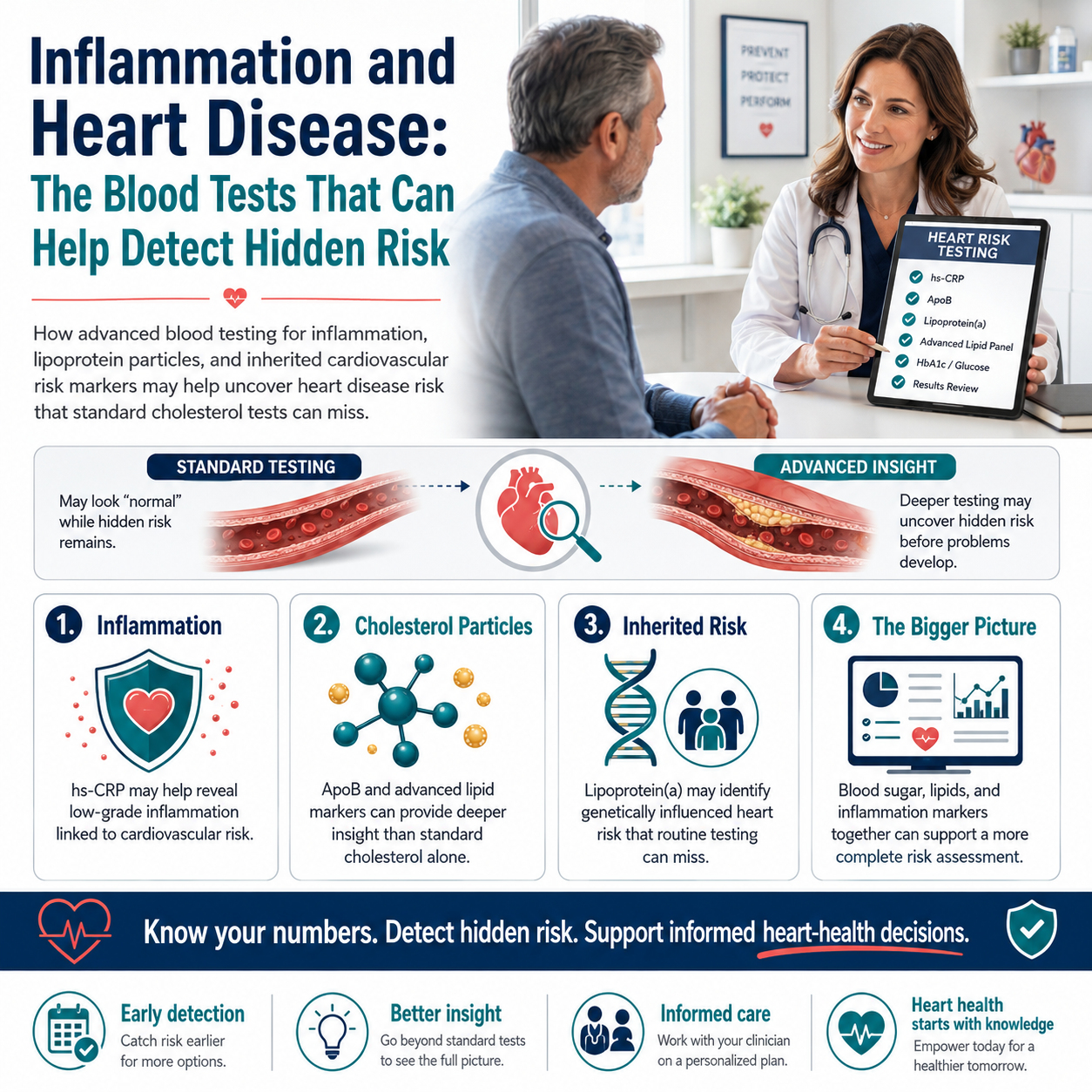 infographic cardiometabolic disease prevention lifestyle changes early detection HbA1c ApoB screening